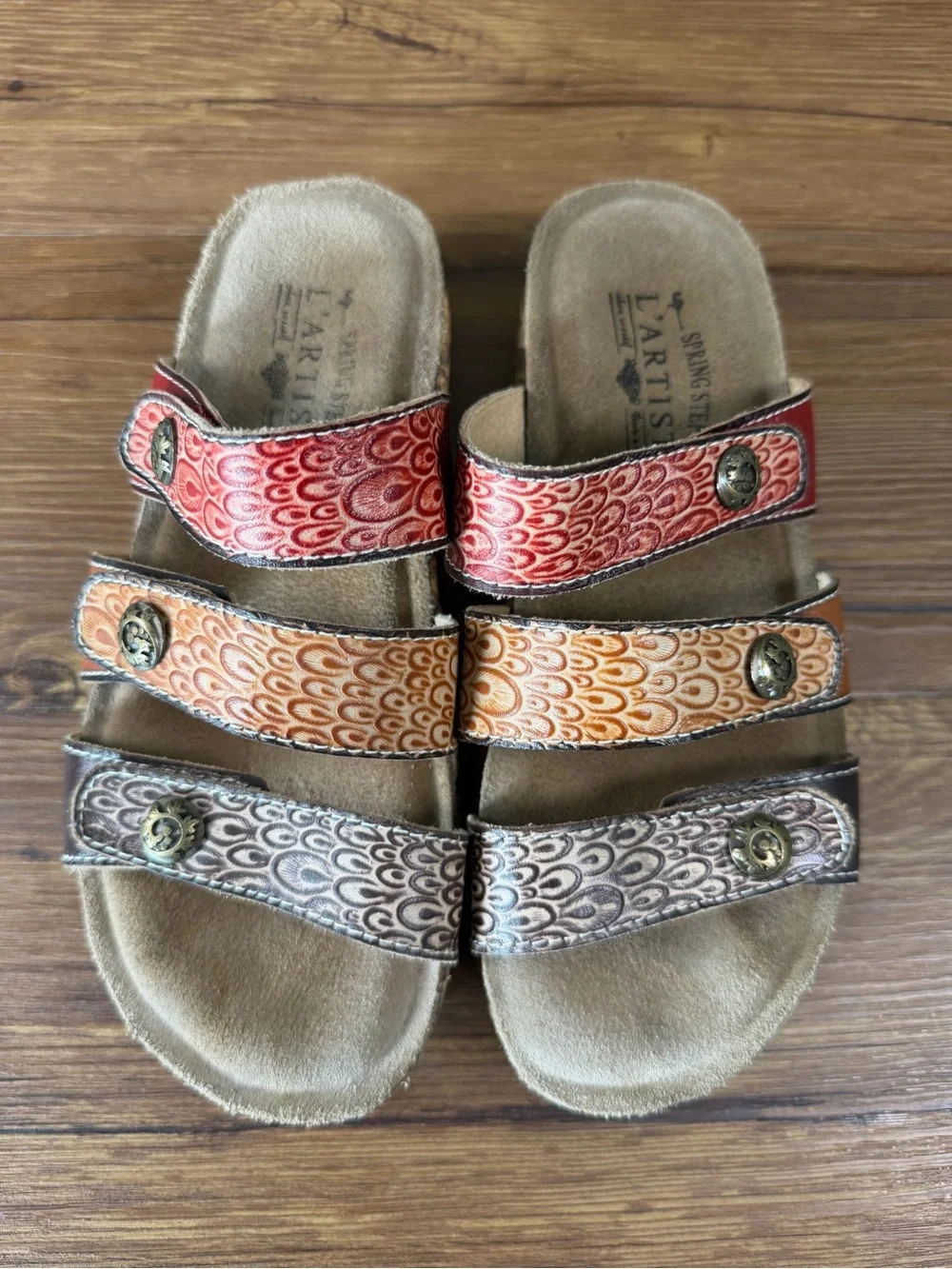 L’artiste‎ Spring Step ‘Keena’ Slides Sandals Women’s Size 6 (36) Slip-On Shoes